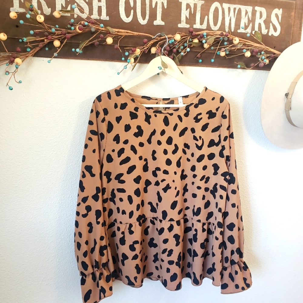 MTS Leopard Long Sleeve Blouse